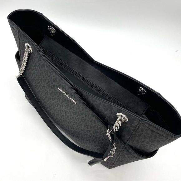 Michael Kors Large X Chain Shoulder Tote Bag Black (NWT) - Picture 5 of 10